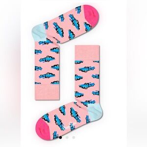 NWT Happy Socks 's Light Pink Cadillac Socks